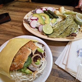 Cemitas Poblanas El Sapito - Cemita milanesa and taco de cecina - Mexican Near Me - Los Angeles, California