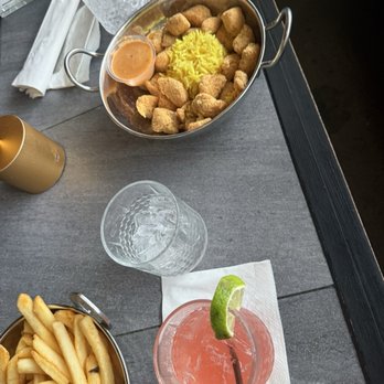 Therapy Too - Dry salmon bites, watermelon lemonade (alcoholic) and HH fries - African Near Me - Atlanta, Georgia Therapy Too - Dry salmon bites, watermelon lemonade (alcoholic) and HH fries - African Near Me - Atlanta, Georgia