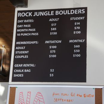 Rock Jungle Climbing - Rates - Rock Climbing Near Me - Edmonton, Alberta