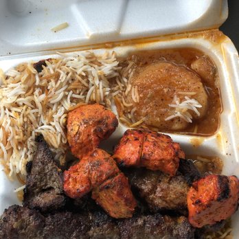 Kabob Corner - Three meat combo... lamb, chicken breast and beef. Lamb was super tender and chicken extra juicy. - Afghan Near Me - Stafford, Virginia