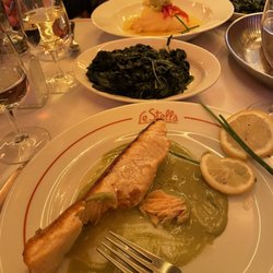 Le Stella - Cod and salmon in light sauces, with sautéed spinach.