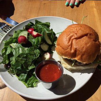 Ithaca Beer Company - Cheddar burger and special salad - Burgers Near Me - Ithaca, New York Ithaca Beer Company - Cheddar burger and special salad - Burgers Near Me - Ithaca, New York