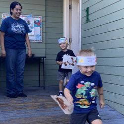Lollipop Lane - Happy Kids bringing home their projects