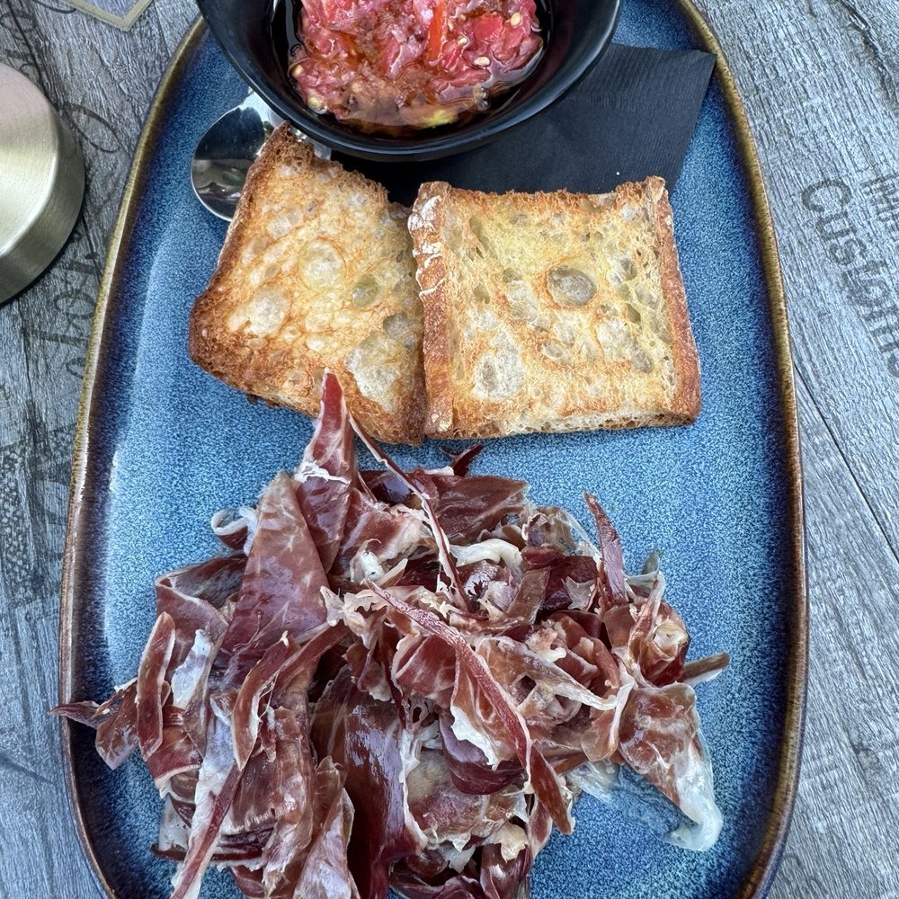Puerta del Sol - Pan Tumaca con Jamon Iberico / Tumaca brad with Iberico Ham - Tapas/Small Plates Near Me - San Jose, California Puerta del Sol - Pan Tumaca con Jamon Iberico / Tumaca brad with Iberico Ham - Tapas/Small Plates Near Me - San Jose, California