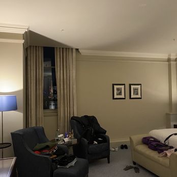 Waldorf Astoria Edinburgh - The Caledonian  - Hotel room with a small window in the corner with a castle "view". - Hotels Near Me - Edinburgh, EDH