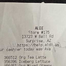 ALDI - Our nasty cashier's name - Grocery Near Me - Surprise, Arizona