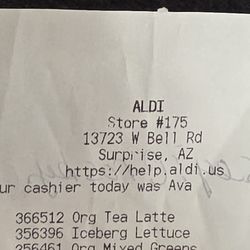 ALDI - Our nasty cashier's name