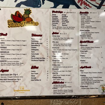 Mr. Tutis Fruties - Menu - Juice Bars & Smoothies Near Me - Florida City, Florida Mr. Tutis Fruties - Menu - Juice Bars & Smoothies Near Me - Florida City, Florida