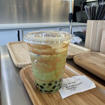 La Cha - Biscoff Foam Matcha with boba - Bubble Tea Near Me - Hawthorne, California