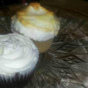 Barn Owl Bakeries - Chocolate Cupcake, Caramel filling & icing with a beautiful rose design and the Lemon Cupcake with the perfect whipped meringue! - Bakeries Near Me