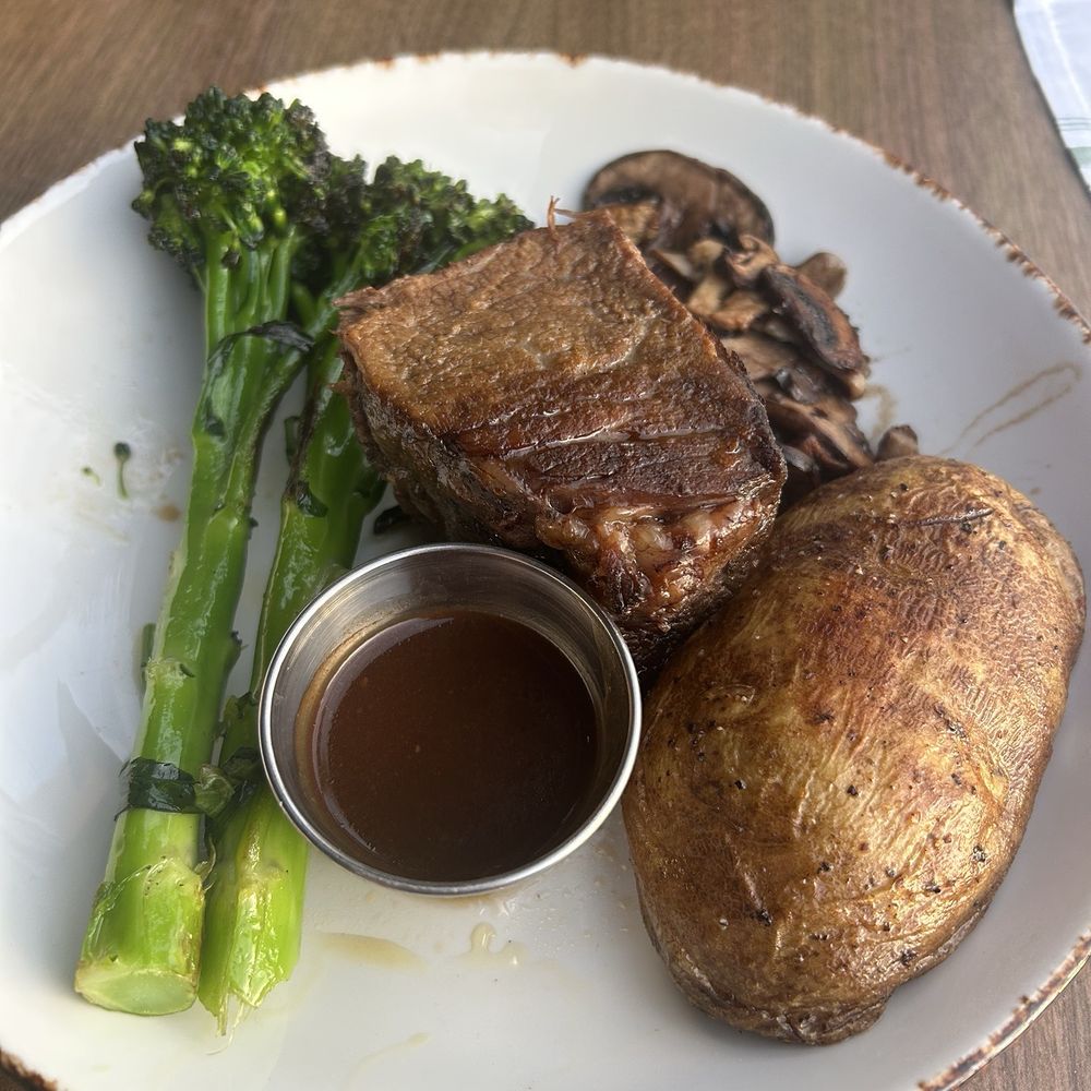 Steak and potato with broccoli Steak and potato with broccoli