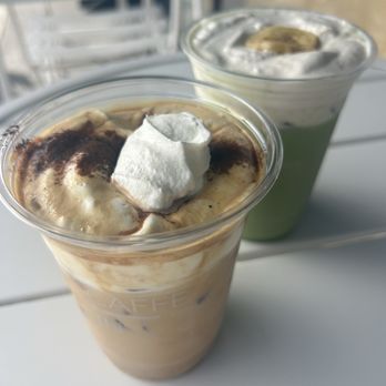 Caffe In Coffee Roasters - Cream top Madagascar latte & banana cream matcha - Coffee & Tea Near Me - Tustin, California Caffe In Coffee Roasters - Cream top Madagascar latte & banana cream matcha - Coffee & Tea Near Me - Tustin, California