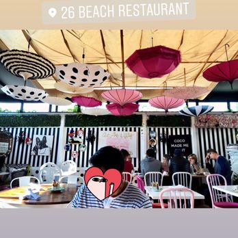 26 Beach Restaurant - Love the upside down umbrella look - New American Near Me - Venice, California