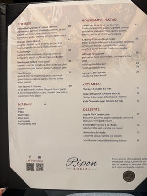 Menu photo 2 Ripon Social Ripon, CA