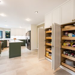 Final Draft Cabinetry - Storage goals! Look at the pull-out shelves in this custom white pantry. Makes organization so easy.