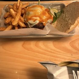 Burger and fries Burger and fries