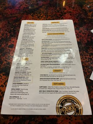 Menu photo 1 Frankie's Downtown Dallas, TX