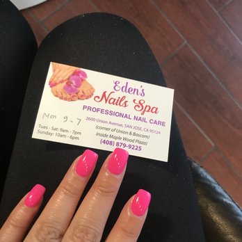 Eden's Nails Spa - Hard gel with shellac by Mai. She's very meticulous and takes pride in her work. - Nail Salons Near Me - San Jose, California Eden's Nails Spa - Hard gel with shellac by Mai. She's very meticulous and takes pride in her work. - Nail Salons Near Me - San Jose, California