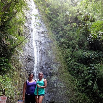 Oahu Nature Tours - At the falls, there is not much water because we went in the dry season but still soooo worth hiking that trail! - Tours Near Me - Honolulu, Hawaii Oahu Nature Tours - At the falls, there is not much water because we went in the dry season but still soooo worth hiking that trail! - Tours Near Me - Honolulu, Hawaii