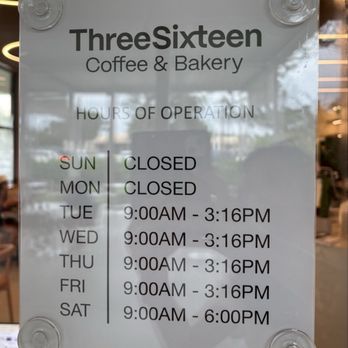 Three Sixteen -- Wiggins Pass - Hours of operation Close at 3:16 - Coffee & Tea Near Me - Naples, Florida Three Sixteen -- Wiggins Pass - Hours of operation Close at 3:16 - Coffee & Tea Near Me - Naples, Florida