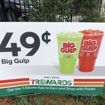 7-Eleven - a sign for a big gupp drink - Convenience Stores Near Me - Dallas, Texas