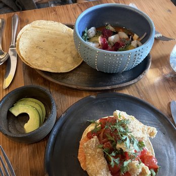 Claro - Tostada de Atun and Aguachile de Mandarina - Mexican Near Me - Brooklyn, New York