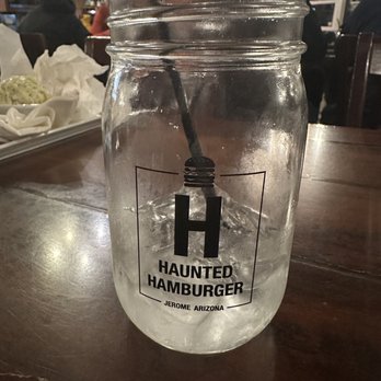 Haunted Hamburger - Love the mason jar for drinks - Burgers Near Me - Jerome, Arizona Haunted Hamburger - Love the mason jar for drinks - Burgers Near Me - Jerome, Arizona