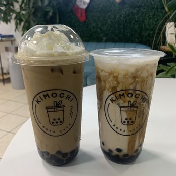 Kimochi Bubble Tea - White chocolate mocha milk tea and brown sugar milk tea - Bubble Tea Near Me - Fort Lauderdale, Florida