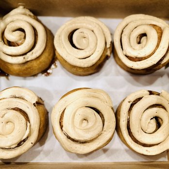 Much Kneaded Therapy - a box of cinnamon rolls - Bakeries Near Me Much Kneaded Therapy - a box of cinnamon rolls - Bakeries Near Me