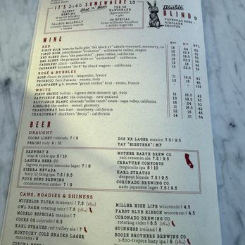 Culinary Dropout - Last page of menu - New American Near Me - Orange, California