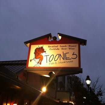 Toonies Fish & Steakhouse - a sign for the restaurant - Steakhouses Near Me - Bellaire, Michigan