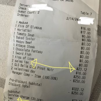 ELIA - Not sure why they would charge tax twice. - Greek Near Me - Walnut Creek, California