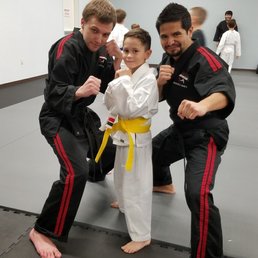 Aiden earned his yellow belt.