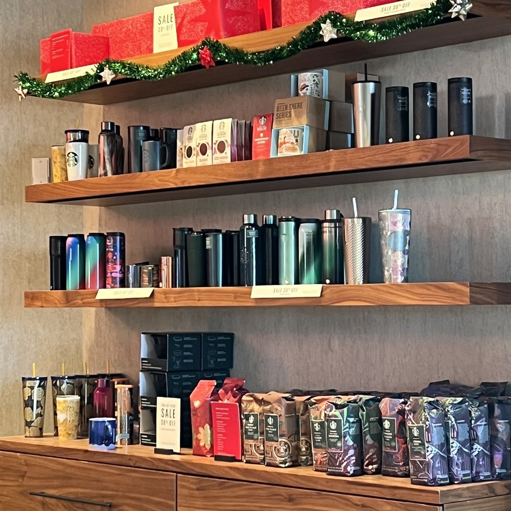Starbucks - shelves of coffee, tea, and other items - Coffee & Tea Near Me - Cedar Hill, Texas Starbucks - shelves of coffee, tea, and other items - Coffee & Tea Near Me - Cedar Hill, Texas