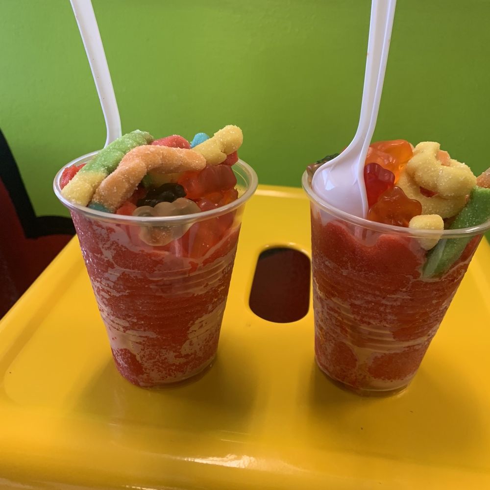 The Cup EP - 2 small watermelon shaved ice with gummy toppings - Juice Bars & Smoothies Near Me - Eagle Pass, Texas