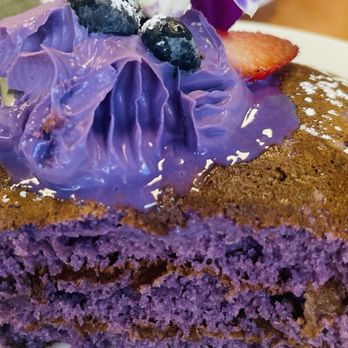 Guieb Cafe - Ube Mascarpone Pancakes - New American Near Me - Honolulu, Hawaii