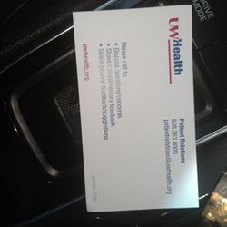 UW Health - Patient Relations number and email for feedback/complaints/compliments.
