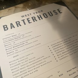 Part of the drink menu with the cucumber gimlet