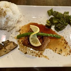 Koze - Salmon, rice, green chile, and mushroom.