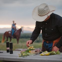 Greycliff Creek Ranch - Cooking at the chuckwagon dinner