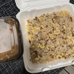 Sandwich Planet - Yum! Koshari (lentils, macaroni, onions and rice) plus sauces.