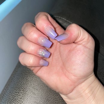 Picasso Nails & Spa - Purple Ombré with a butterfly sticker - Nail Salons Near Me - La Mesa, California Picasso Nails & Spa - Purple Ombré with a butterfly sticker - Nail Salons Near Me - La Mesa, California