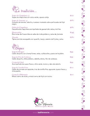 Menu photo 1 La Diferencia Tijuana, BCN Menu photo 1 La Diferencia Tijuana, BCN