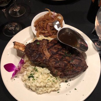 Nick's Ristorante - Bone-in Ribeye, risotto, mashed potatoes. - Italian Near Me - Huntsville, Alabama Nick's Ristorante - Bone-in Ribeye, risotto, mashed potatoes. - Italian Near Me - Huntsville, Alabama