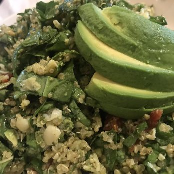 Stonefire Grill - Keen salad with quinoa, chopped spinach, sundried tomatoes, artichoke hearts, avocado, Parmesan cheese, and fresh pesto. - Salad Near Me - Torrance, California