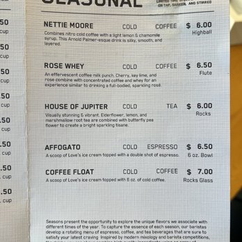 Madcap Coffee - Seasonal menu - Coffee & Tea Near Me - Grand Rapids, Michigan