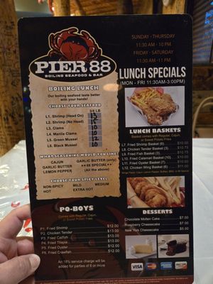 Menu photo 8 Pier 88 Boiling Seafood & Bar - Montclair Montclair, CA Menu photo 8 Pier 88 Boiling Seafood & Bar - Montclair Montclair, CA