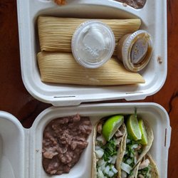 Manny's Kitchen - Chicken tamales, fish tacos