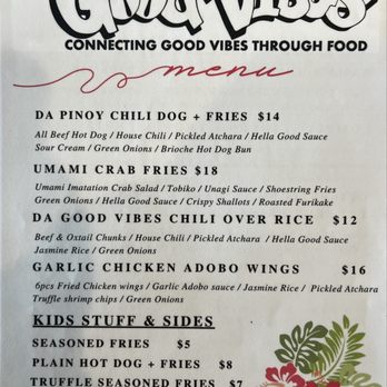 Da Good Vibes - Menu as of 3/8/26 - Filipino Near Me - Union City, California Da Good Vibes - Menu as of 3/8/26 - Filipino Near Me - Union City, California
