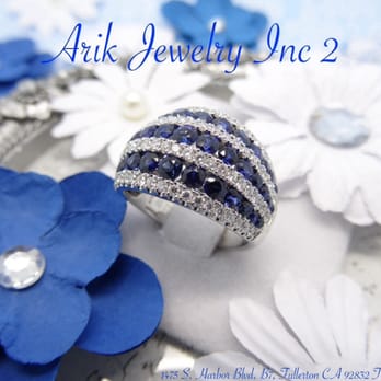 Arik Jewelry 2 - Diamonds and Blue Sapphires Band set in 14k White Gold Setting. - Jewelry Near Me - Fullerton, California Arik Jewelry 2 - Diamonds and Blue Sapphires Band set in 14k White Gold Setting. - Jewelry Near Me - Fullerton, California